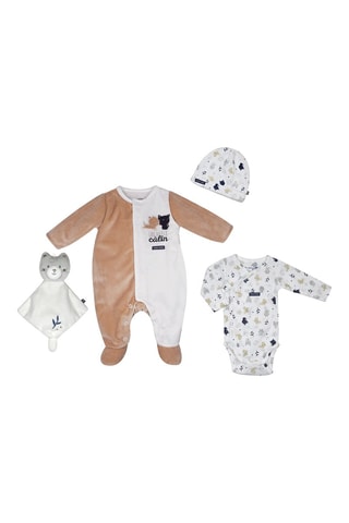 Ensemble de naissance 4 pièces Faustin - Blanc