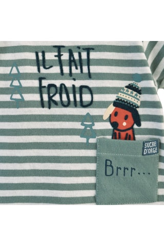 T-shirt rayé et pantalon David - Noir et vert