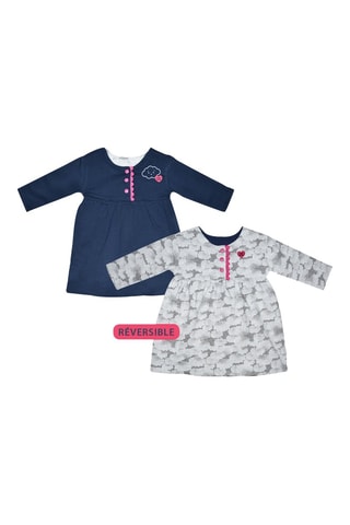 Robe réversible - Bleu marine et gris - Bleu marine