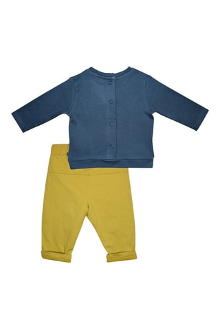 T-shirt et pantalon - Bleu marine et moutarde - Bleu marine