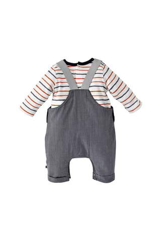 Salopette et t-shirt Boris - Blanc et gris