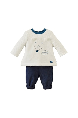 T-shirt et pantalon Baptiste - Beige et bleu