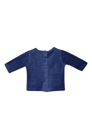 Sweat et pantalon en coton biologique - Blanc et bleu