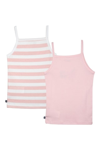 2 débardeurs de pyjama Loïola - Rose - Blanc et rose