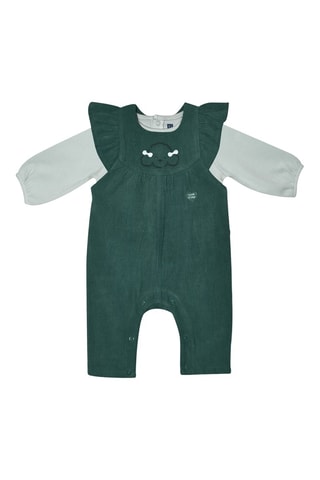 T-shirt et salopette - Blanc et vert - Blanc