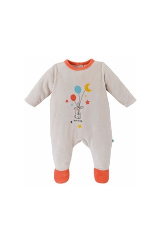 Grenouillère en velours en coton biologique - Gris