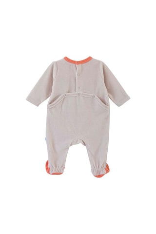 Grenouillère en velours en coton biologique - Gris