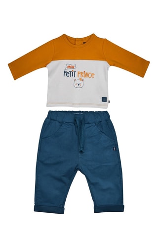 T-shirt et pantalon Icarione Gris et ocre - Jaune et gris