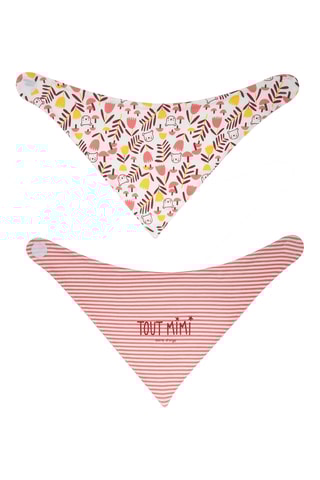 2 bavoirs - Blanc et rose