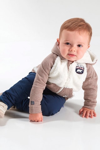 Sweat à capuche - Beige et blanc