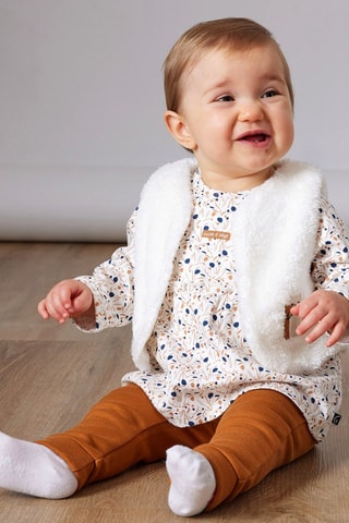 Ensemble 3 pièces - Blanc et marron - Blanc