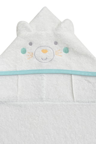Cape de bain en coton biologique - Blanc