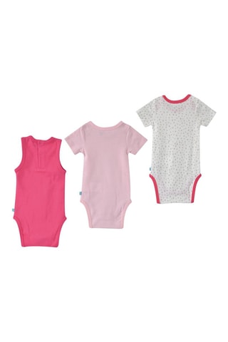 3 bodys en coton biologique - Fuchsia