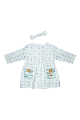 Robe et bandeau - Blanc et vert