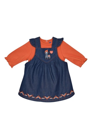 T-shirt et robe Iseline - Bleu et rouge