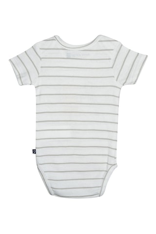 3 bodys Gris, blanc et orange - Gris