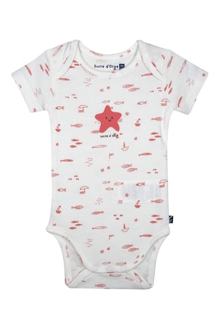 3 bodys Laurelia - Blanc et rose