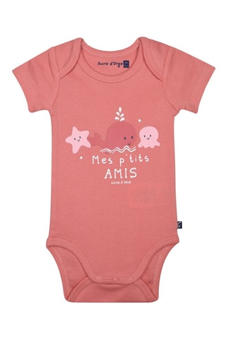 3 bodys Laurelia - Blanc et rose