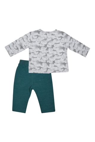 T-shirt et pantalon - Gris et vert - Gris