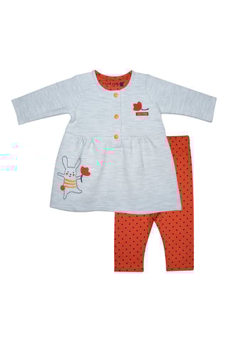 Robe et legging Imany - Gris et rouge