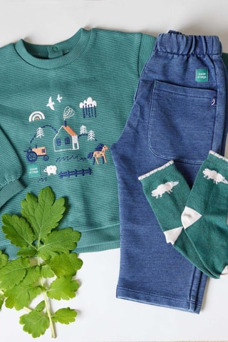 Ensemble 3 pièces - Vert foncé et bleu foncé - Vert foncé