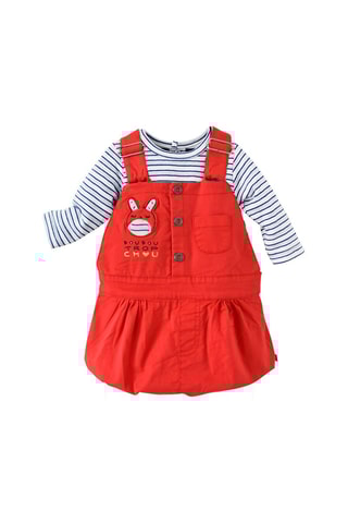 Robe et t-shirt Belinda - Blanc et rouge