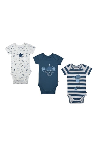 3 bodys Lirone - Blanc et bleu