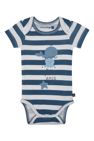 3 bodys Lirone - Blanc et bleu