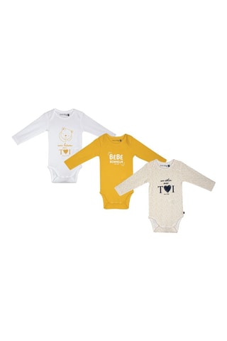 3 bodys Moric - Blanc et jaune - Blanc et jaune