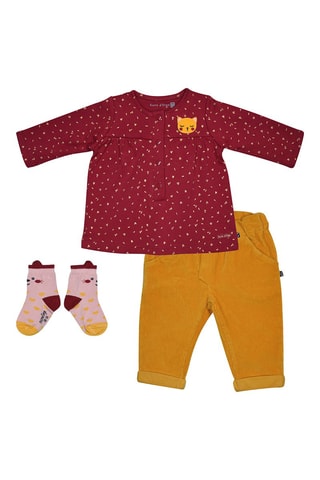 Ensemble 3 pièces Ingrid - Jaune et rouge