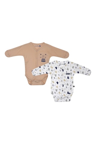 2 bodys Flaminio - Beige et blanc