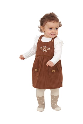 T-shirt et robe Idaline - Blanc et marron