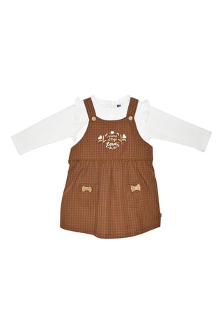 T-shirt et robe Idaline - Blanc et marron