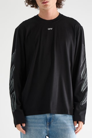 T-shirt Scribble Diags - Noir