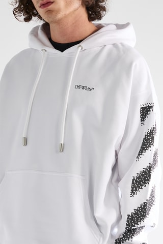 Sweat à capuche Pixel Diag - Blanc