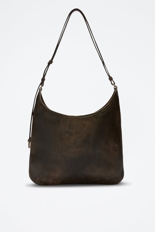 Sac bandoulière en cuir - Marron foncé