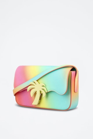 Sac bandoulière en cuir - Rose et bleu clair