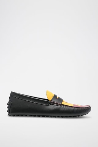 Mocassins en cuir - Noir et jaune