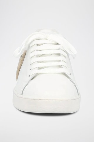 Baskets en cuir - Blanc et marron clair