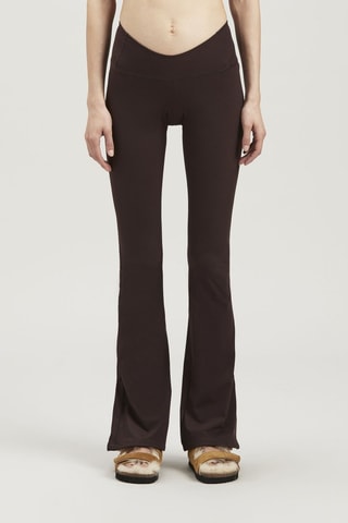 Pantalon flare - Marron et écru