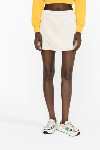 Jupe droite en jean - Blanc