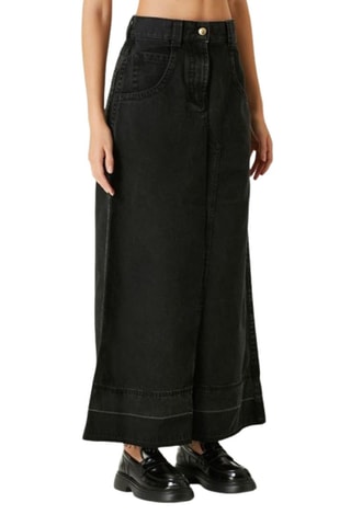 Jupe longue en jean - Noir
