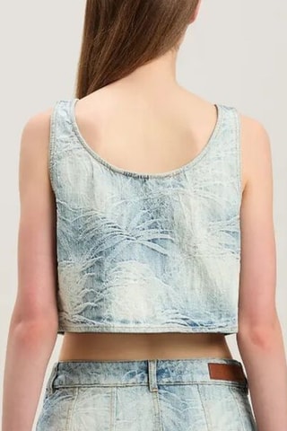 Crop top en jean - Bleu