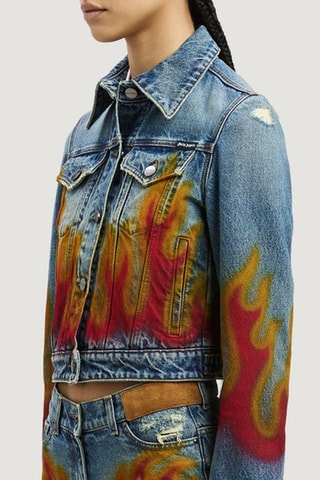 Veste courte en jean - Bleu