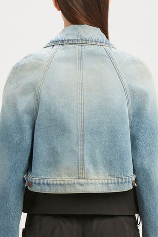 Veste courte en jean - Bleu