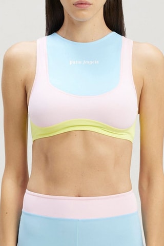 Crop top d’entrainement - Ciel et rose poudré