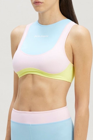 Crop top d’entrainement - Ciel et rose poudré