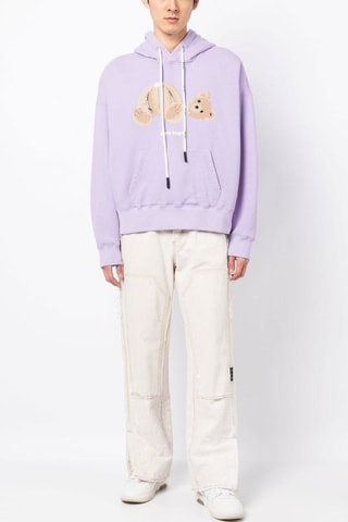 Sweat à capuche en laine - Mauve