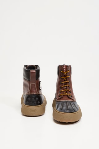 Boots plateformes en cuir - Marron