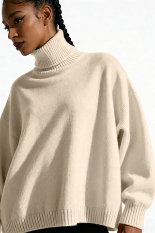 Pull court en laine vierge et alpaga - Ecru